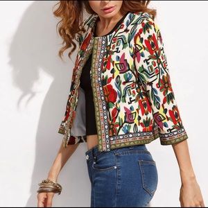 Floral/ Tribal Print Blazer